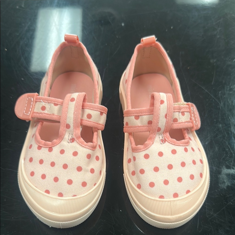 Mini Melissa size 10 girl  Polka Dot Pink Kids Shoes